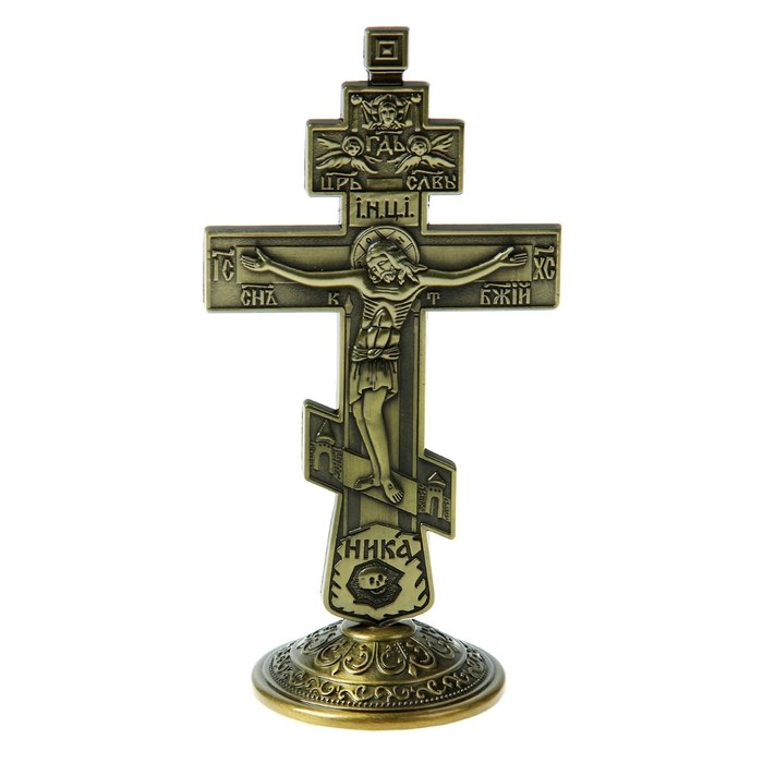 Крест на подставке "Православный", бронзовый цвет