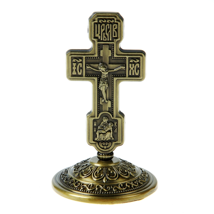 Крест на подставке "Русь", бронзовый цвет