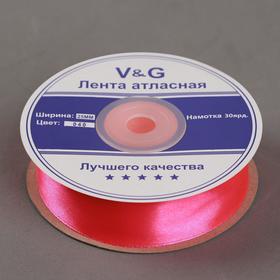 

Лента атласная, 25 мм × 27 м, цвет ярко-розовый