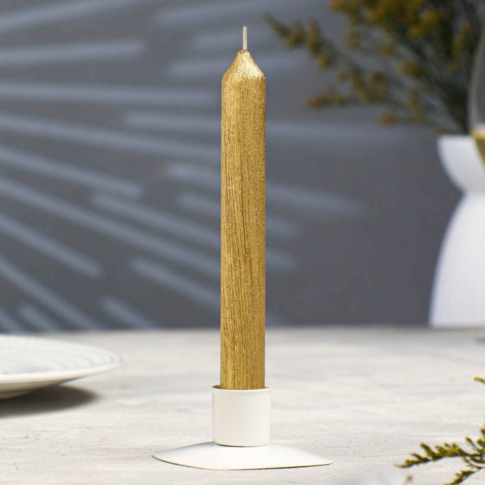 Свеча античная Винтаж, 17х1,8 см, лакированная золотой металлик свеча античная винтаж 17х1 8 см красная