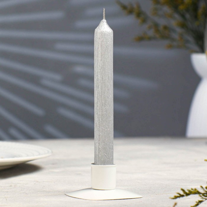 Свеча античная Винтаж, 17х1,8 см, лакированная серебро свеча античная винтаж 17х1 8 см красная