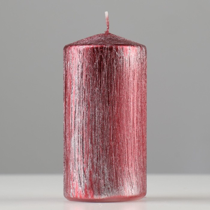 Свеча - цилиндр Винтаж, 5х10 см, красная