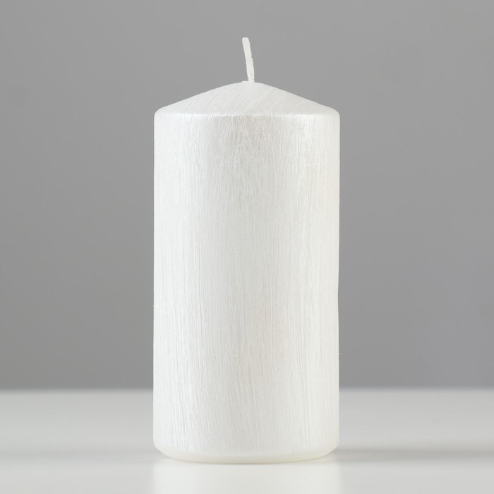 Свеча - цилиндр Винтаж, 5х10 см, белый перламутр свеча цилиндр винтаж 5х10 см серебро