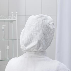 

Чалма для сауны/душа в косметичке, вафельная, цвет белый