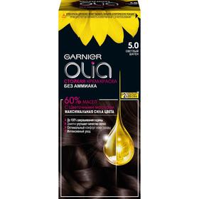 

Крем-краска для волос Garnier Olia, 5.0 Светлый шатен, коричневый, 112 мл.