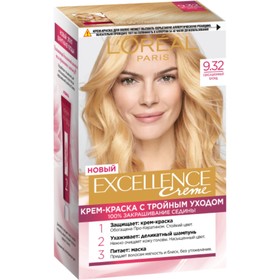 

Краска для волос L'Oreal Excellence Creme, тон 9.32 Сенсационный блонд, 192 мл