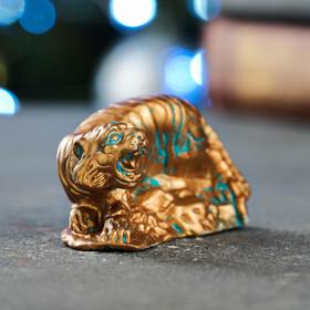 

Статуэтка "Тигр рычит" окисленная медь, 3х6см