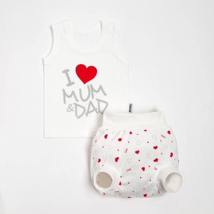 фото Комплект (майка, трусы) детский, цвет бежевый, рост 80 см амелли