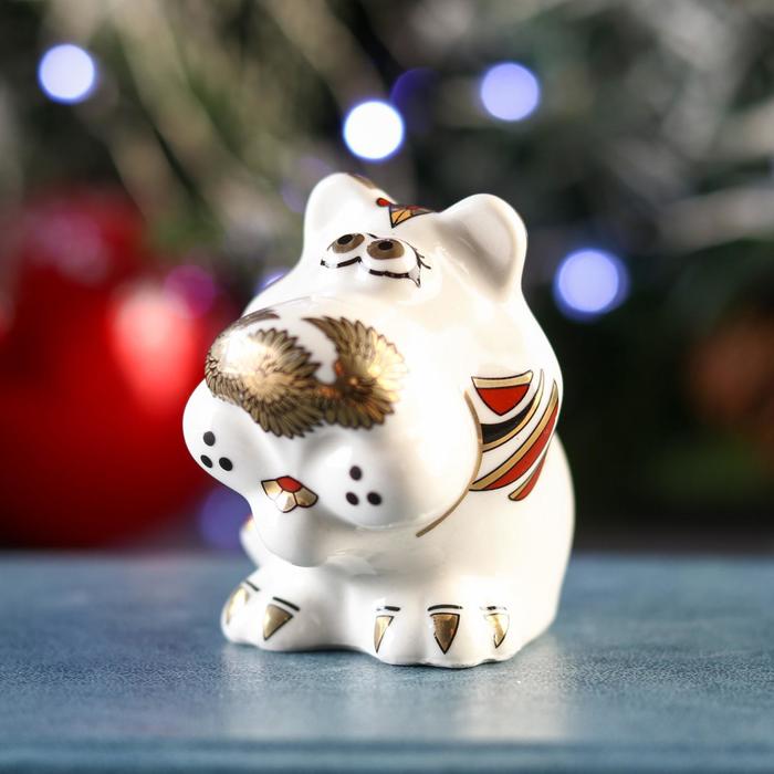 

Сувенир "Тигр Царапик", 4,5х6х6 см, цветной орнамент