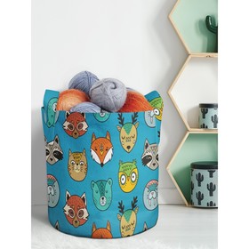 Текстильный мешок «Енот, Лиса и Кот», для хранения вещей и игрушек, размер 33х37 см, 26.5 л