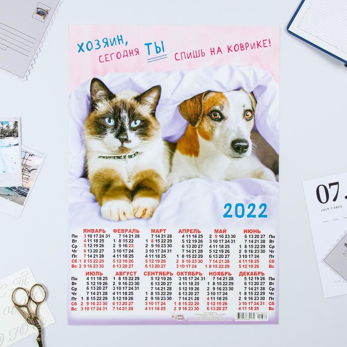 

Календарь листовой А3 "Собаки и кошки 2022 - 1"