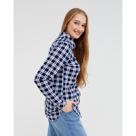 

Рубашка женская, цвет сине-белый/клетка, размер 48