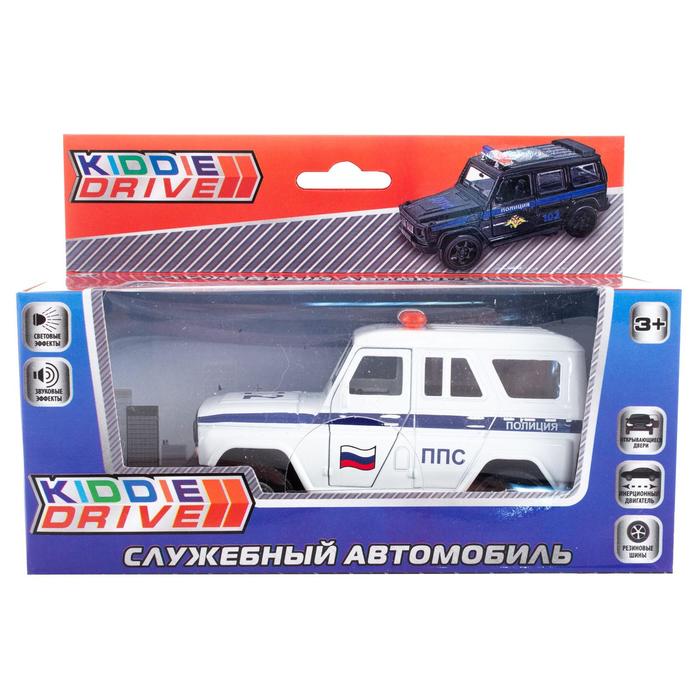 Автомобиль игрушечный, белый, инерционный, свет, звук