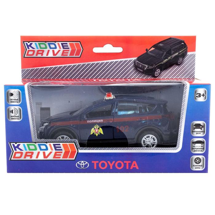 Модель автомобиля Toyota Rav4, темно-синий, инерционный, свет, звук