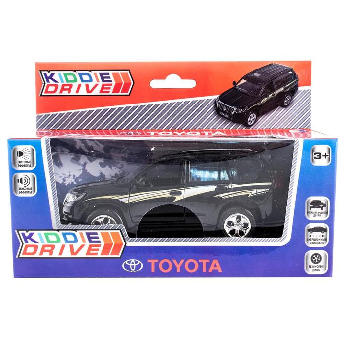 Модель автомобиля Toyota Prado, черный, инерционный, свет, звук