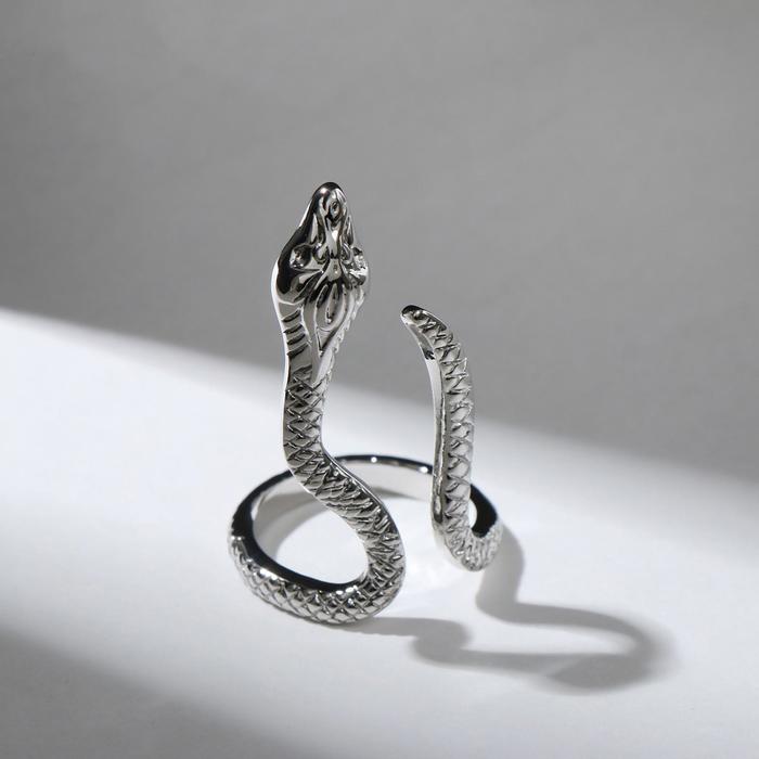 Кольцо «Змея» удушье, цвет чернёное серебро, безразмерное кольцо змея анаконда цвет чернёное серебро безразмерное
