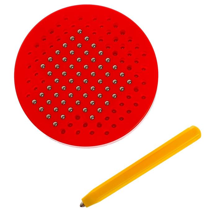 фото Планшет обучающий «магнитное рисование», 120 отверстий, с креплением на обороте, цвет красный эврики