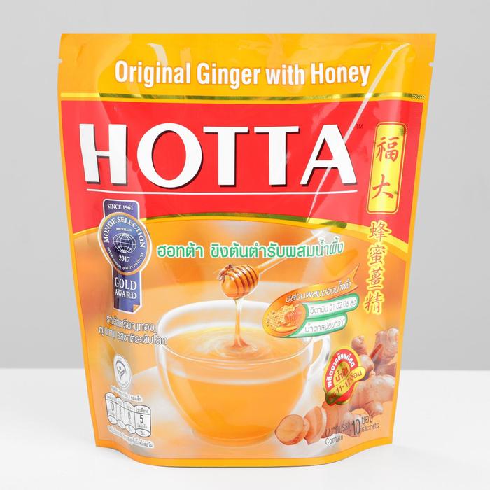 

Тайский натуральный имбирный чай с мёдом HOTTA, растворимый, 18 г