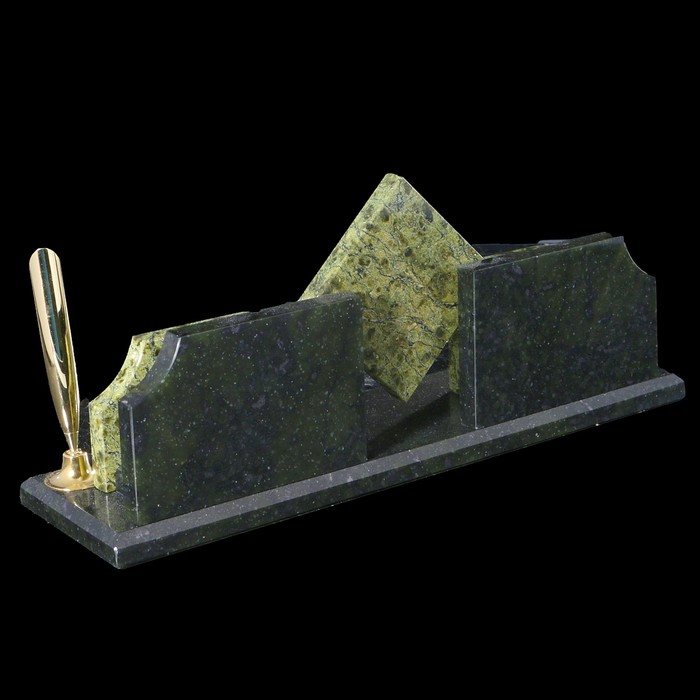 Визитница «Звезда»: 2 секции, подставка для ручки, часы