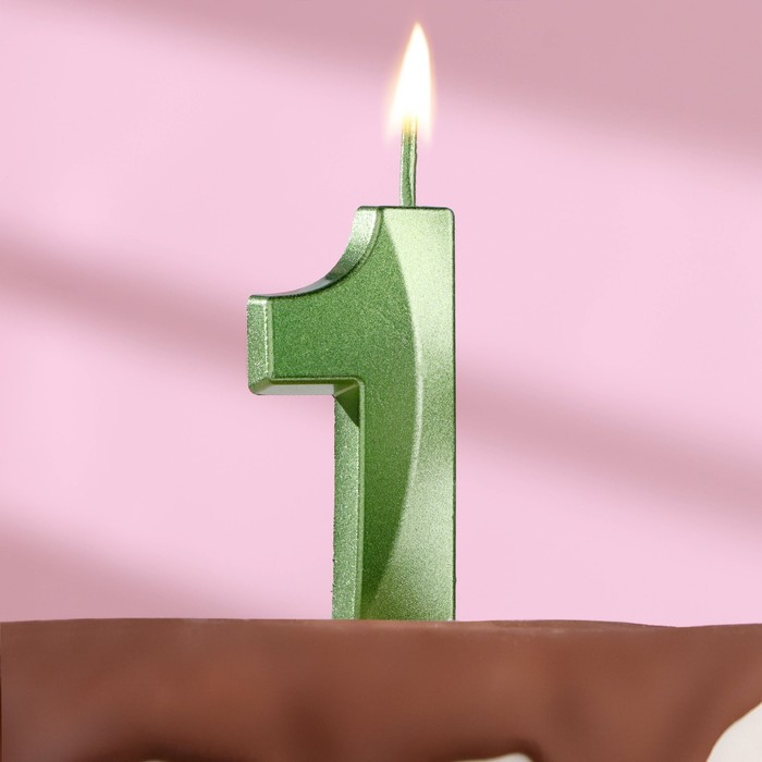 Свеча в торт на шпажке «‎Грань», цифра 1, изумруд, 5 см свеча в торт на шпажке ‎грань цифра 1 золотая 13 см