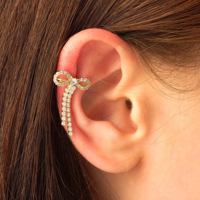 

Серьга "Каффа" бант, цвет белый в золоте