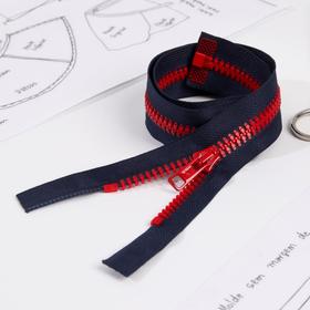 

Молния «Трактор», Т10, BICOLOR, разъёмная, 40 см, цвет тёмно-синий/красный