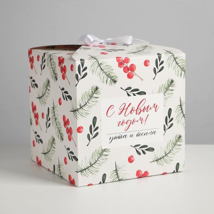 Коробка складная «Новогодняя», 18 × 18 × 18 см коробка складная счастье 10 18 см