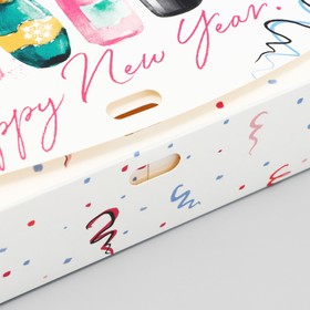 Складная коробка подарочная «Шампанское», 16.5 х 12.5 х 5 см, БЕЗ ЛЕНТЫ, Новый год