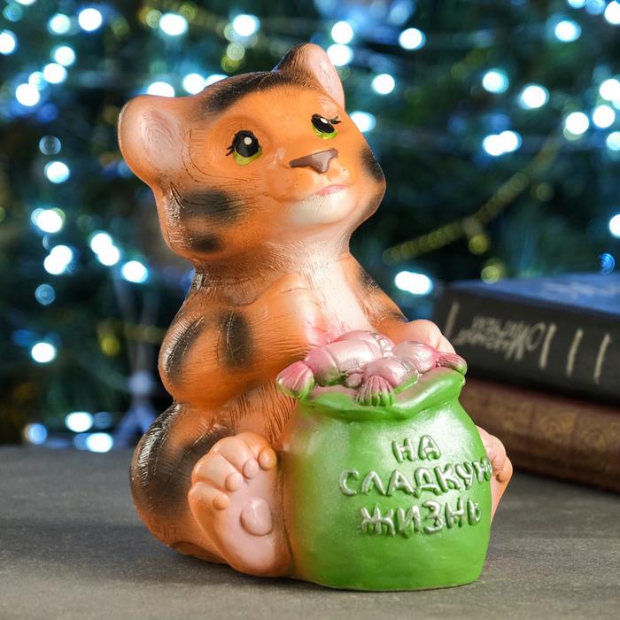 

Копилка "Тигр с мешком конфет" 20см