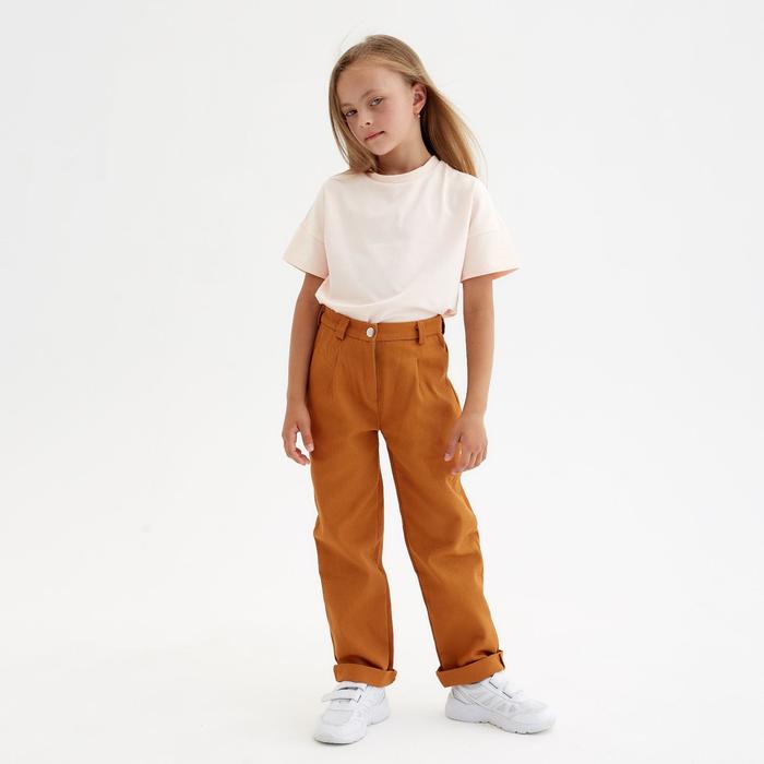 фото Брюки для девочки minaku: casual collection kids, цвет рыжий, рост 128 см