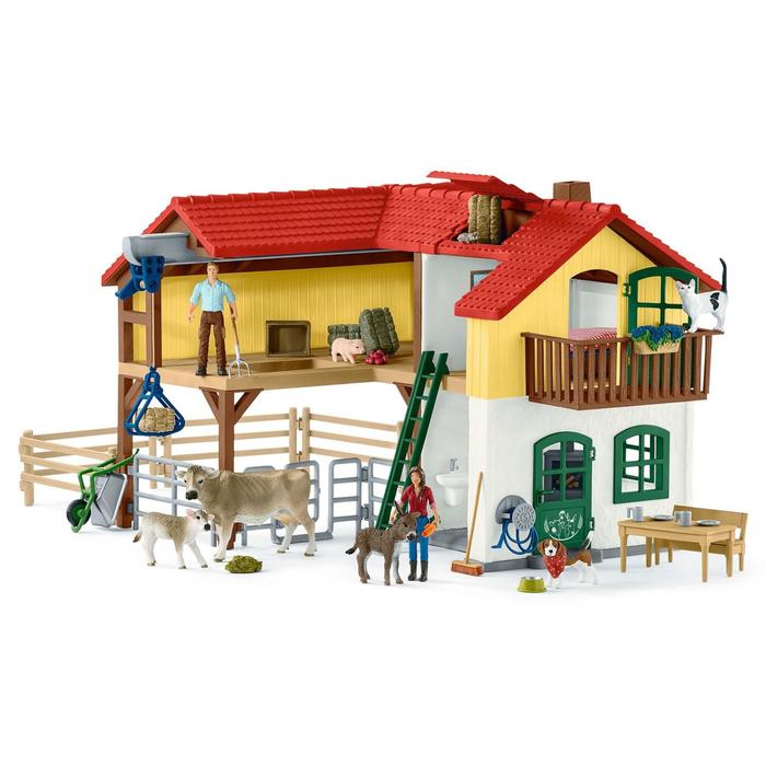 фото Игровой набор «ферма с хлевом и животными» schleich