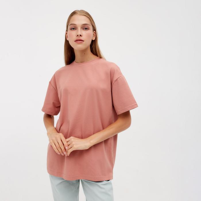 

Футболка женская MINAKU OVERSIZE FIT: цвет пыльно-розовый, р-р 52
