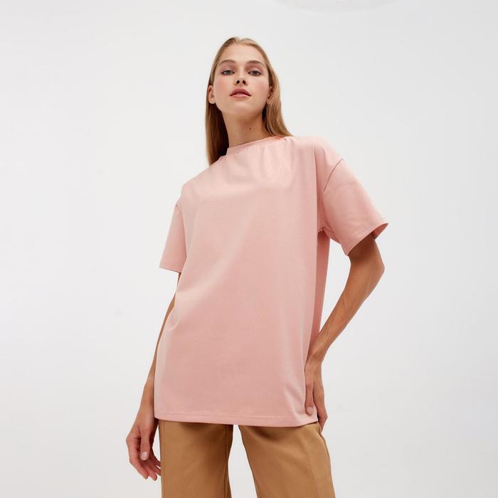 

Футболка женская MINAKU OVERSIZE FIT: цвет бежевый, р-р 52