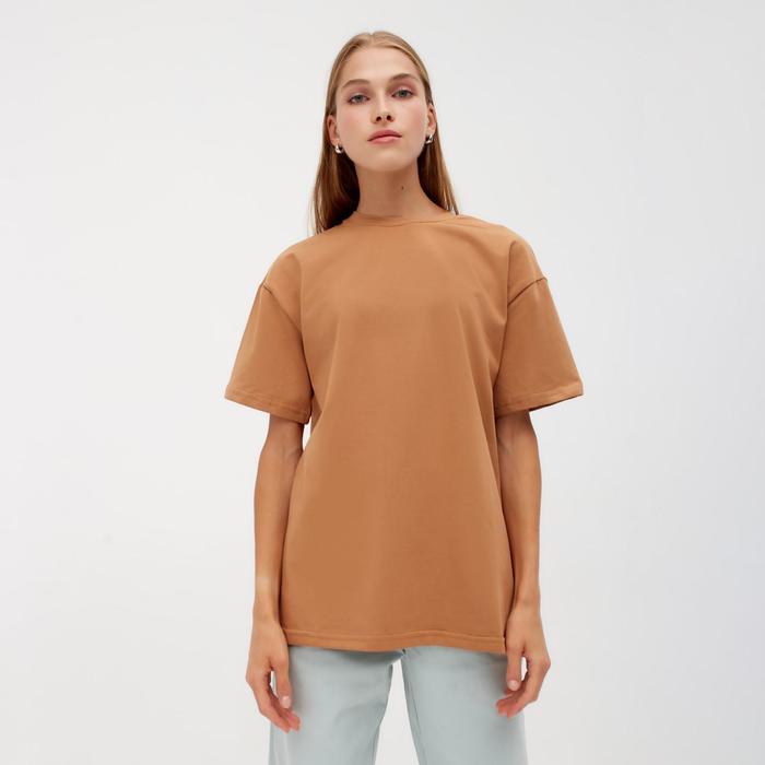 

Футболка женская MINAKU OVERSIZE FIT: цвет песочный, р-р 46