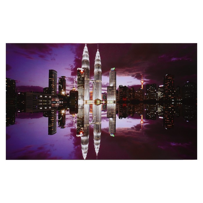 Картина на холсте Ночной мегаполис 60х100 см картина на холсте улочки прованса 60х100 см