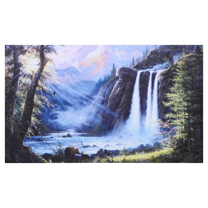 Картина на холсте Горный водопад 60х100 см картина на холсте долина гор 60х100 см