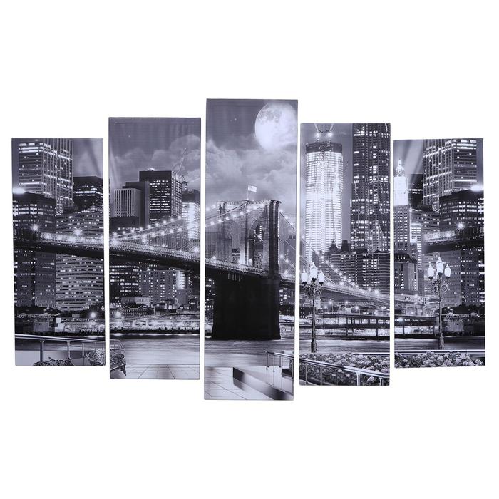 картина модульная на подрамнике свидание под дождём 80х130 см 1 79 23 2 69 23 2 60 Картина модульная на подрамнике Бруклинский мост 80х130 см(1-79*23, 2-69*23, 2-60*)