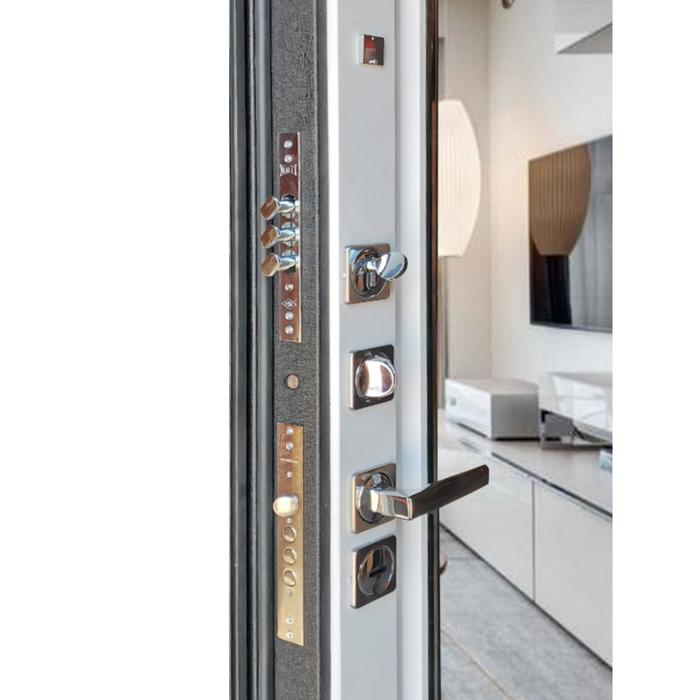 Входная дверь ARGUS «ДА96 Крейзи», 970 × 2060 мм, правая, цвет чёрный шёлк / софт милк