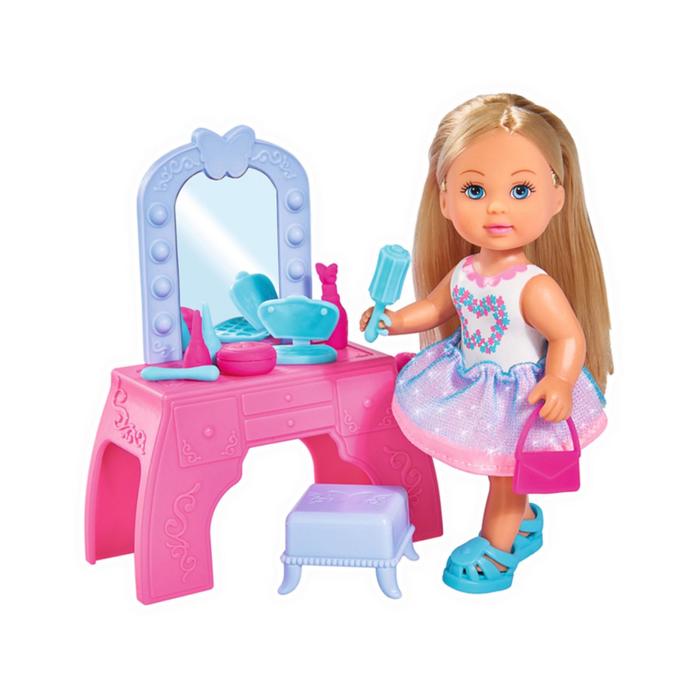 Кукла Еви 12 см, с туалетным столиком