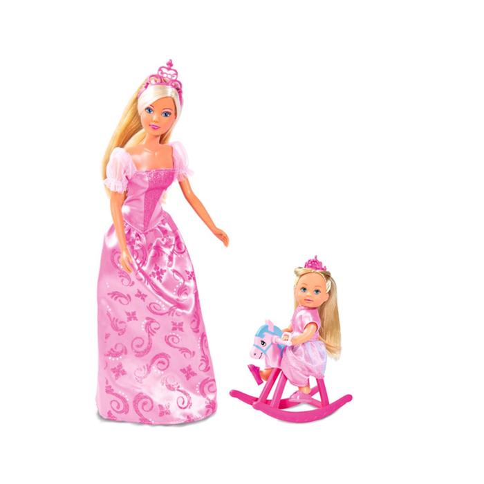 Куклы Штеффи и Еви Принцессы со зверушками, 29 см куклы штеффи и еви время умываться 29 см