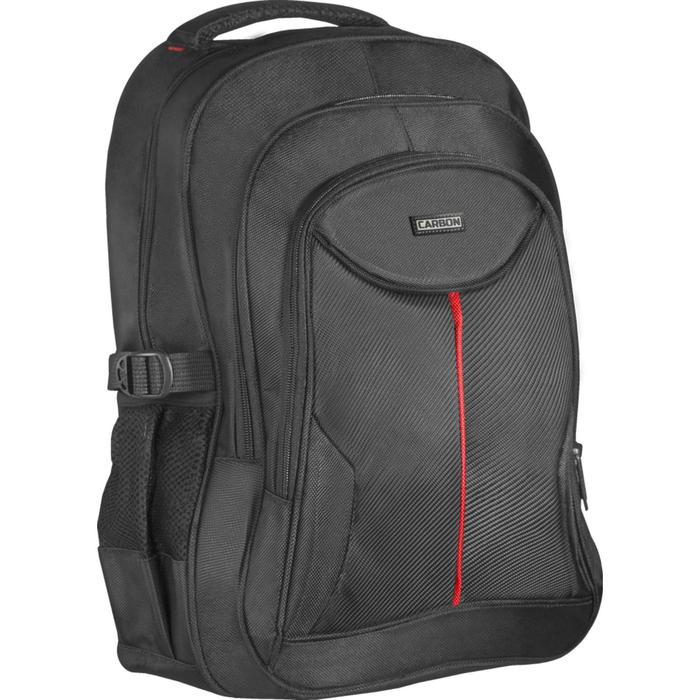 фото Сумка-рюкзак для ноутбука defender carbon 15.6", полиэстер, черный, органайзер 26077
