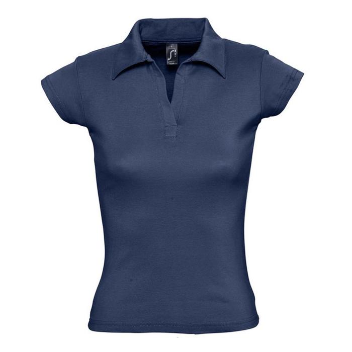 фото Рубашка поло женская без пуговиц pretty 220, размер l, цвет тёмно-синий sol's