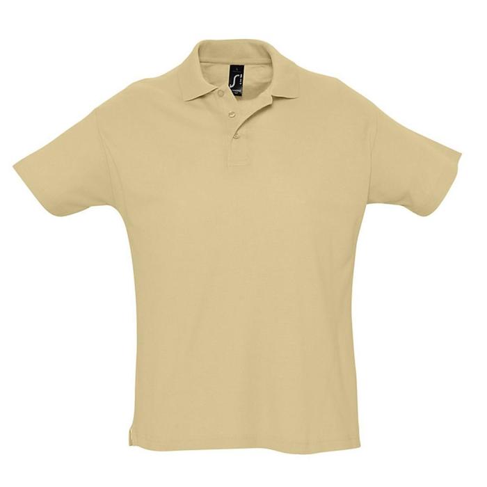 фото Рубашка поло мужская summer 170, размер s, цвет бежевый sol's