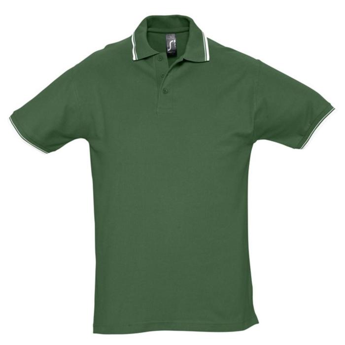 фото Рубашка поло мужская с контрастной отделкой practice 270, размер l, цвет зелёный-белый sol's