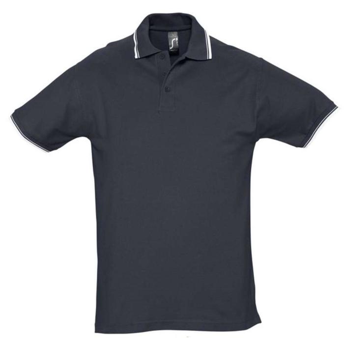 фото Рубашка поло мужская с контрастной отделкой practice 270, размер l, цвет тёмно-синий-белый sol's