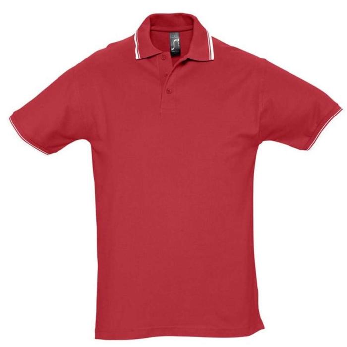 фото Рубашка поло мужская с контрастной отделкой practice 270, размер s, цвет красно-белый sol's