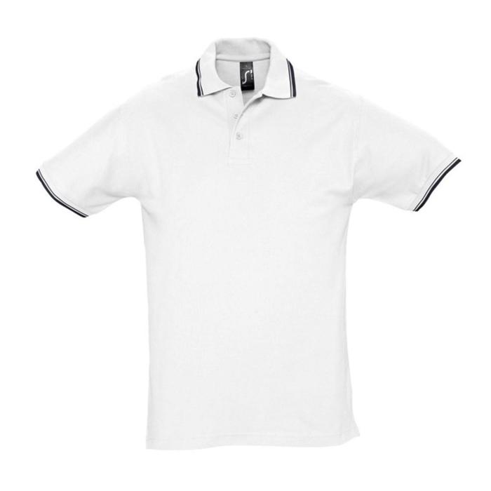фото Рубашка поло мужская с контрастной отделкой practice 270, размер xl, цвет белый-тёмно-синий 713151 sol's