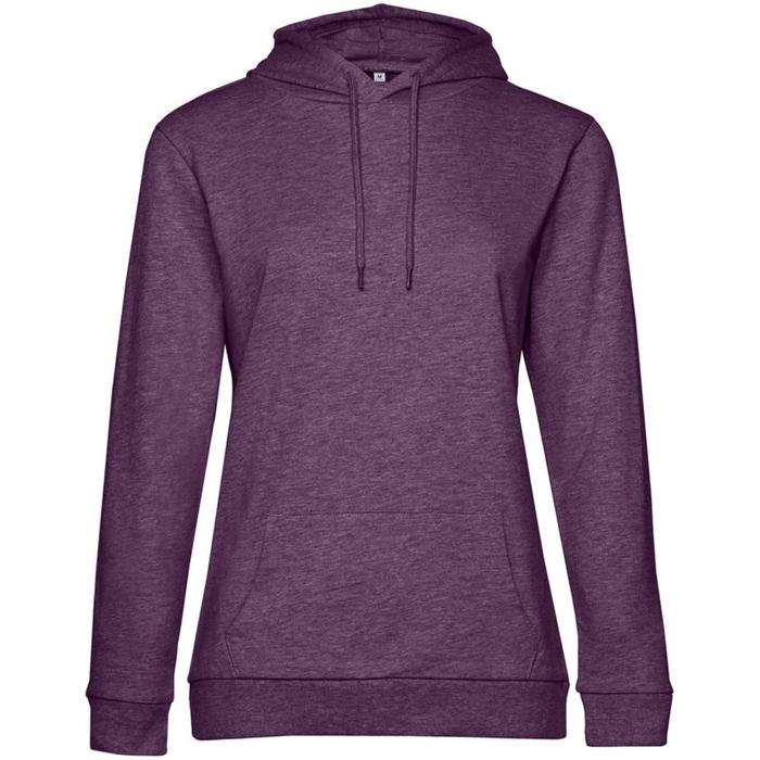 фото Толстовка с капюшоном женская hoodie, размер l, цвет фиолетовый меланж bnc