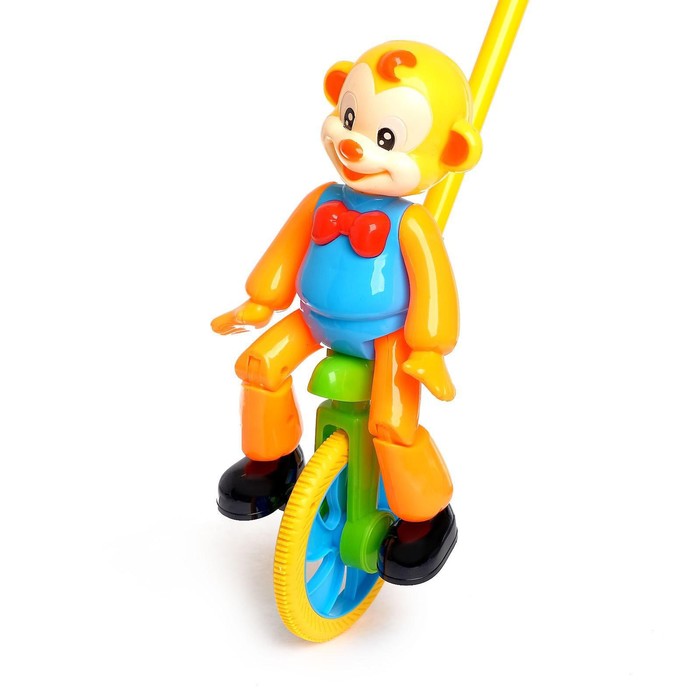 Каталка на палочке «Цирковая обезьянка», МИКС каталка на палочке вертолётик цвета микс