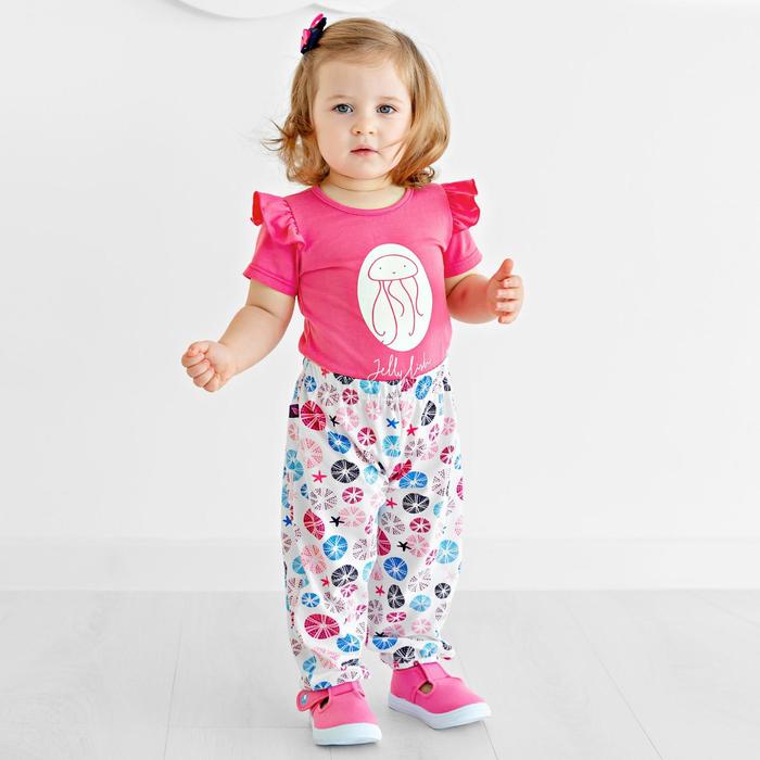 фото Комплект для девочки: боди и брюки «солнышко», рост 80 см, цвет розово-белый bossa nova